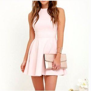 Lulus Fit N Flare Light Pink Dress Womens Small